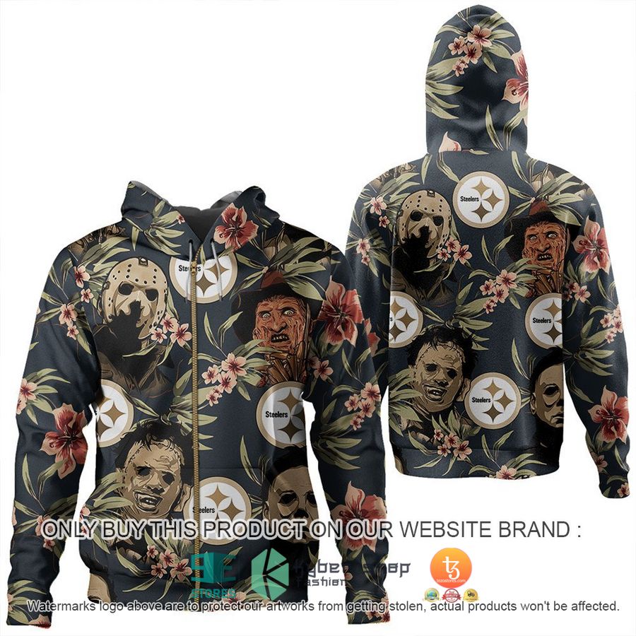 NEW Michael Myers Leatherface Jason Voorhees Freddy Krueger Pittsburgh Steelers Shirt, Hoodie 3 michael myers leatherface jason voorhees freddy krueger pittsburgh steelers shirt hoodie 3 99553