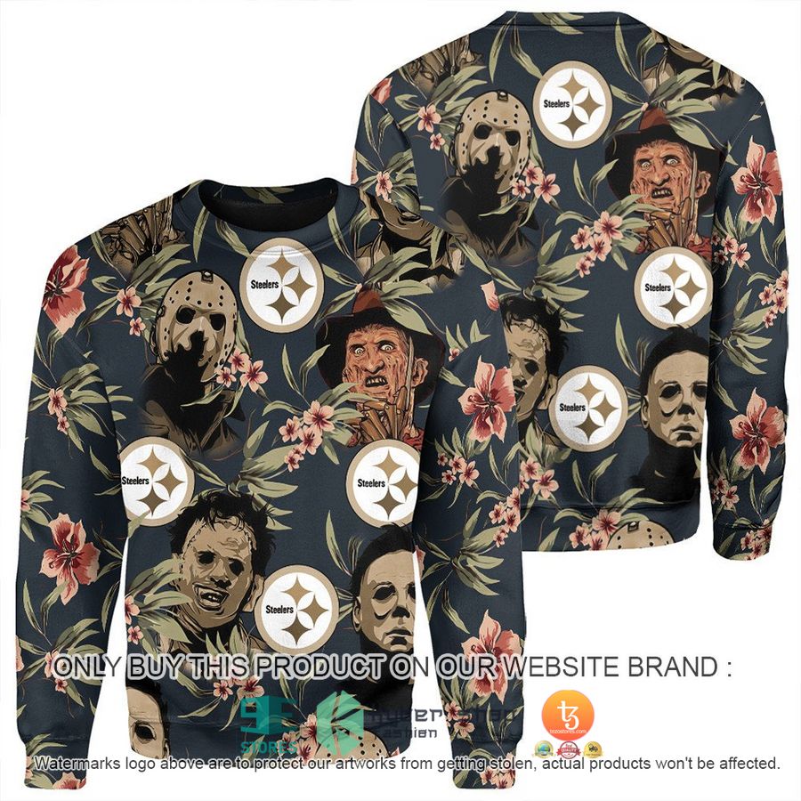NEW Michael Myers Leatherface Jason Voorhees Freddy Krueger Pittsburgh Steelers Shirt, Hoodie 4 michael myers leatherface jason voorhees freddy krueger pittsburgh steelers shirt hoodie 4 42522