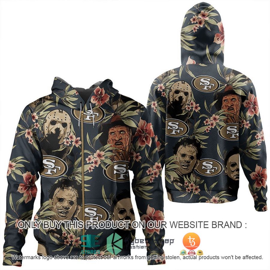 NEW Michael Myers Leatherface Jason Voorhees Freddy Krueger San Francisco 49ers Shirt, Hoodie 2 michael myers leatherface jason voorhees freddy krueger san francisco 49ers shirt hoodie 2 67938
