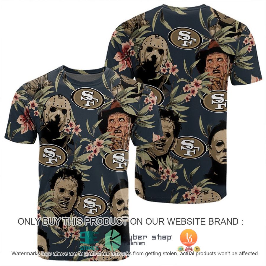 NEW Michael Myers Leatherface Jason Voorhees Freddy Krueger San Francisco 49ers Shirt, Hoodie 4 michael myers leatherface jason voorhees freddy krueger san francisco 49ers shirt hoodie 4 76568