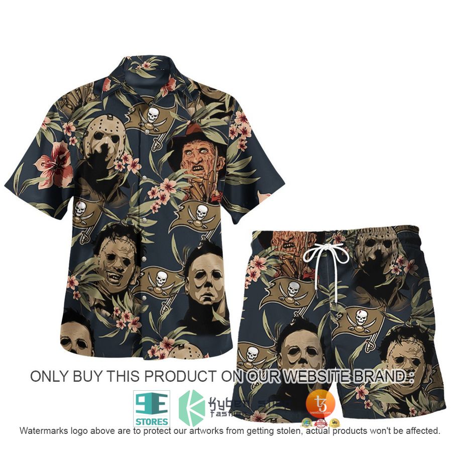 NEW Michael Myers Leatherface Jason Voorhees Freddy Krueger Tampa Bay Buccaneers Hawaii Shirt, Shorts 8 michael myers leatherface jason voorhees freddy krueger tampa bay buccaneers hawaiian shirt shorts 1 87636