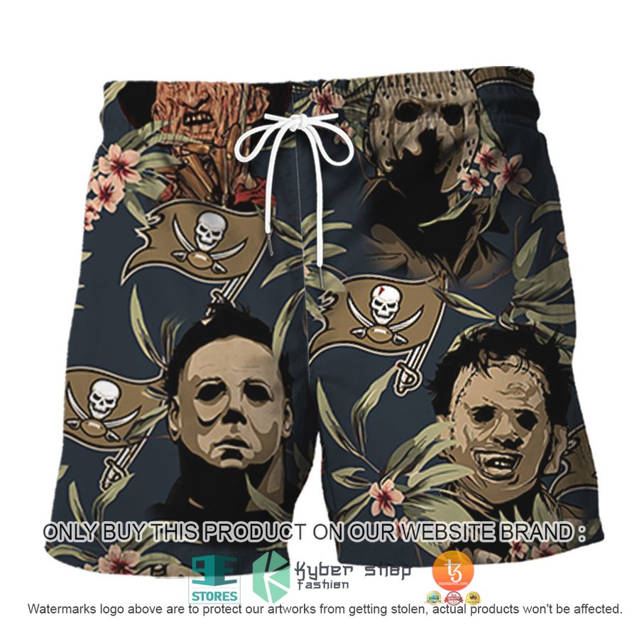 NEW Michael Myers Leatherface Jason Voorhees Freddy Krueger Tampa Bay Buccaneers Hawaii Shirt, Shorts 3 michael myers leatherface jason voorhees freddy krueger tampa bay buccaneers hawaiian shirt shorts 3 62778