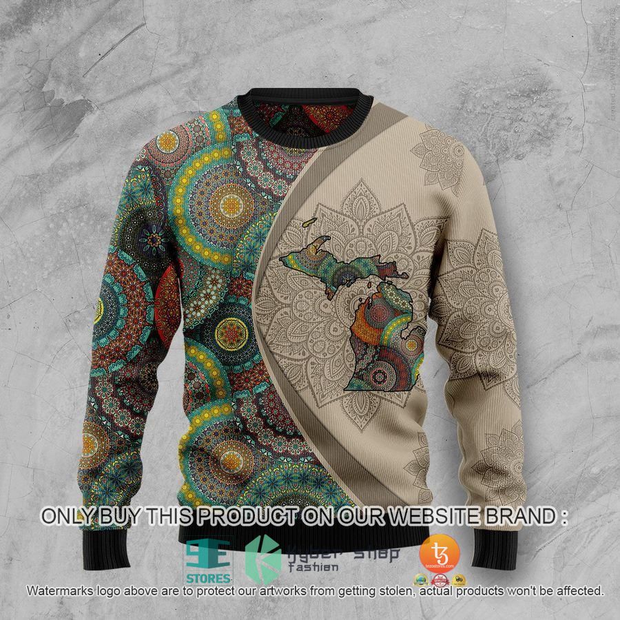 NEW Michigan Mandala Sweatshirt, Sweater 1 michigan mandala ugly sweater 1 37390