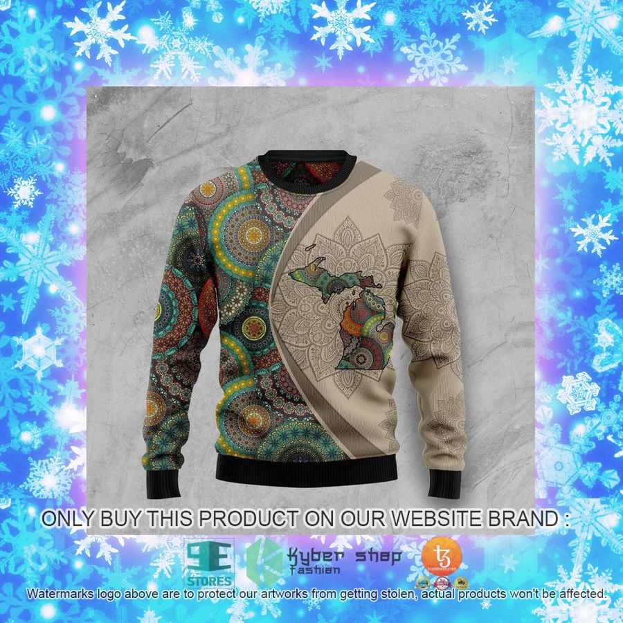 NEW Michigan Mandala Sweatshirt, Sweater 4 michigan mandala ugly sweater 4 5852