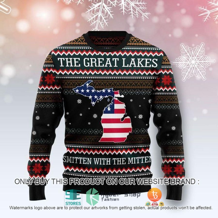 HOT Michigan Smitten With The Mitten Ugly Christmas Sweater 8 michigan smitten with the mitten ugly christmas sweater 1 85153