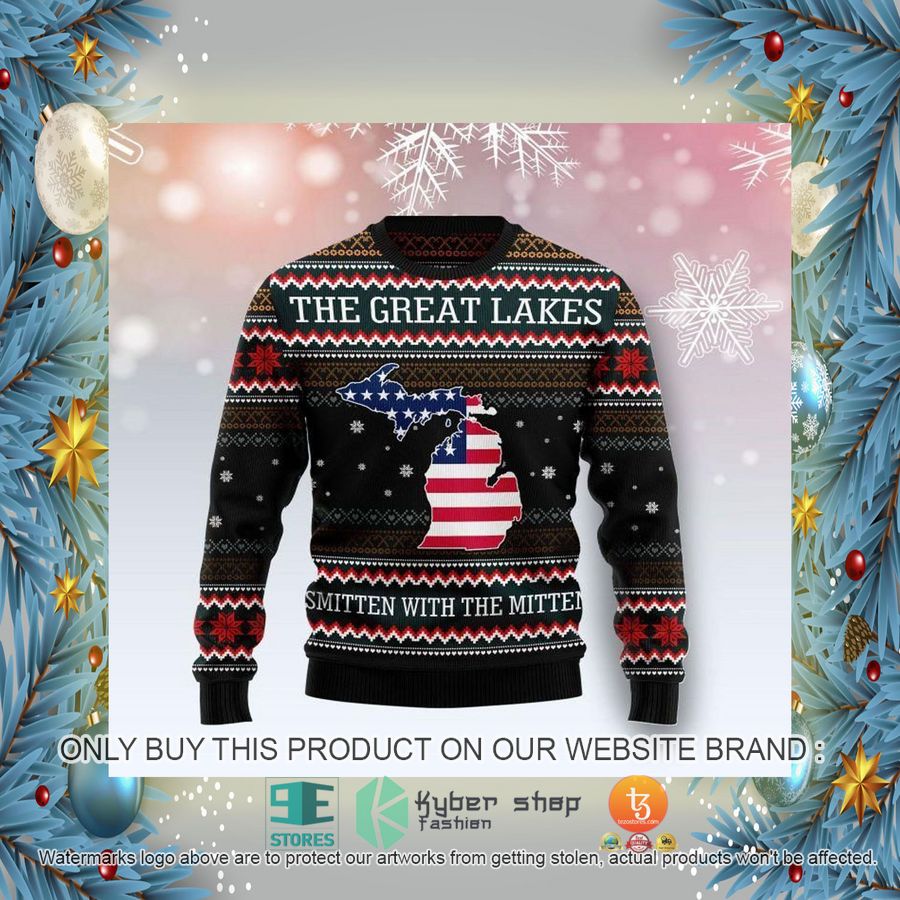 HOT Michigan Smitten With The Mitten Ugly Christmas Sweater 2 michigan smitten with the mitten ugly christmas sweater 2 75393