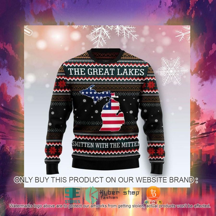HOT Michigan Smitten With The Mitten Ugly Christmas Sweater 3 michigan smitten with the mitten ugly christmas sweater 3 26271