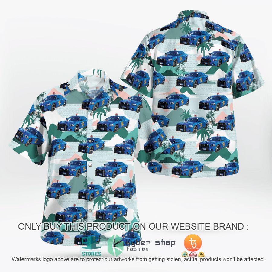 michigan state police car hawaiian shirt 1 92447