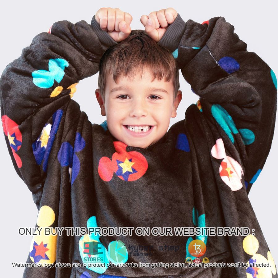 NEW Mickey Mouse Symbol black Fleece Hoodie Blanket 1 mickey mouse symbol black sherpa hoodie blanket 1 90023
