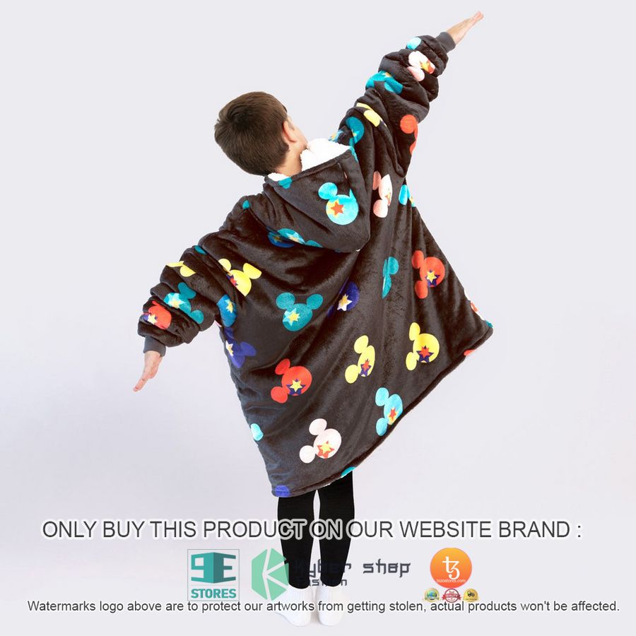 NEW Mickey Mouse Symbol black Fleece Hoodie Blanket 2 mickey mouse symbol black sherpa hoodie blanket 2 54982