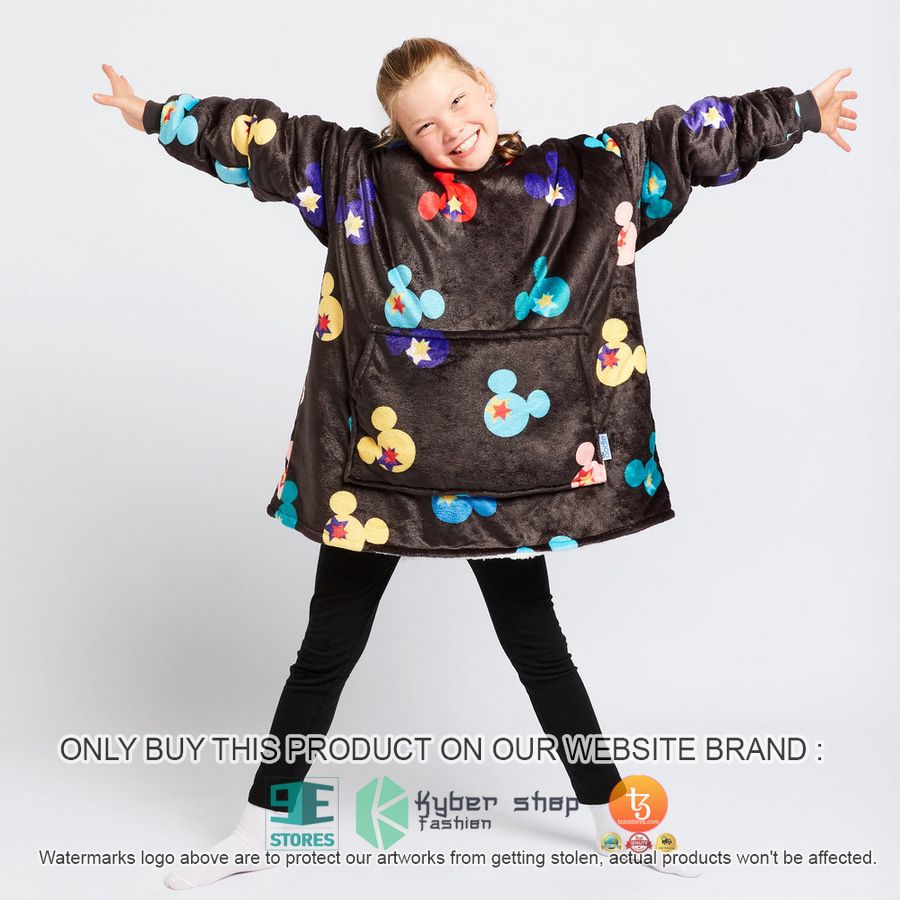 NEW Mickey Mouse Symbol black Fleece Hoodie Blanket 3 mickey mouse symbol black sherpa hoodie blanket 3 70787