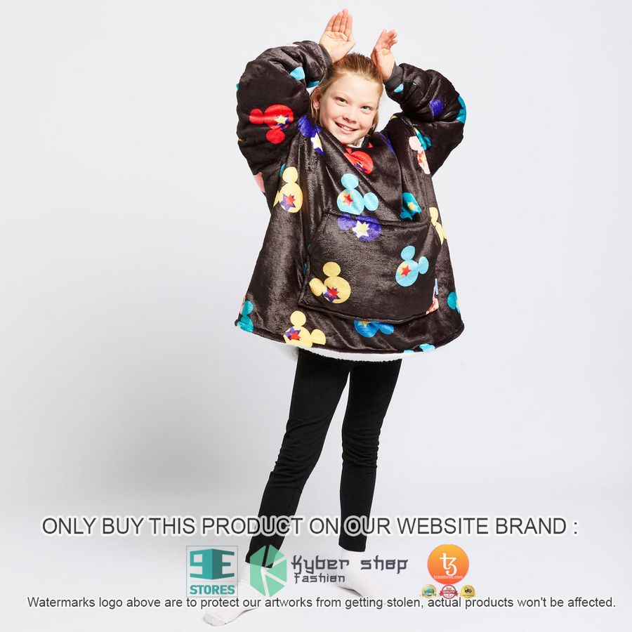 NEW Mickey Mouse Symbol black Fleece Hoodie Blanket 4 mickey mouse symbol black sherpa hoodie blanket 4 59782