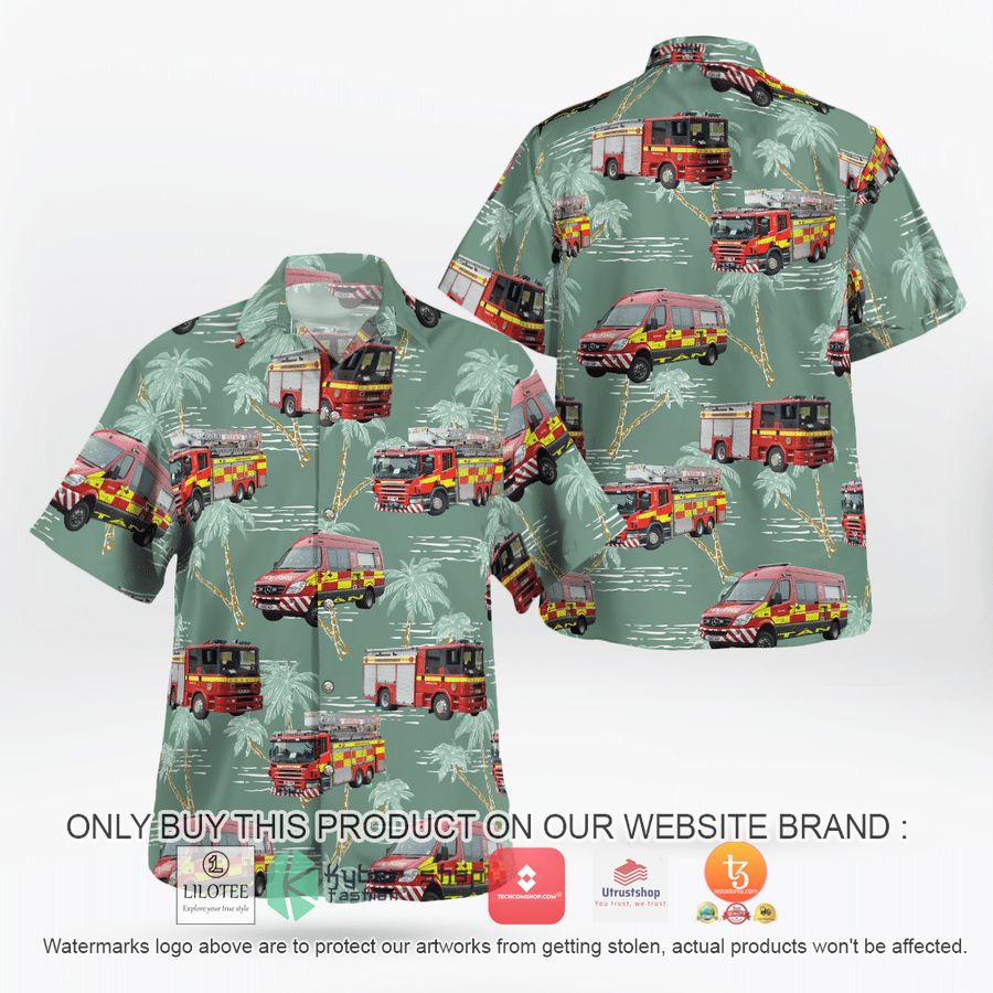 mid west wales wales united kingdom mid and west wales fire and rescue service hawaiian shirt 1 19855