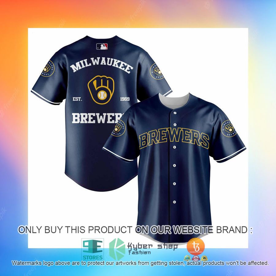 NEW Milwaukee Brewers Baseball Shirt 3 milwaukee brewers baseball jersey 3 82903