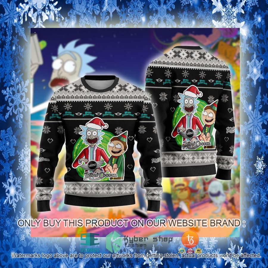 NEW MINI Car Rick and Morty Sweatshirt 3 mini car rick and morty ugly christmas sweater 3 40702