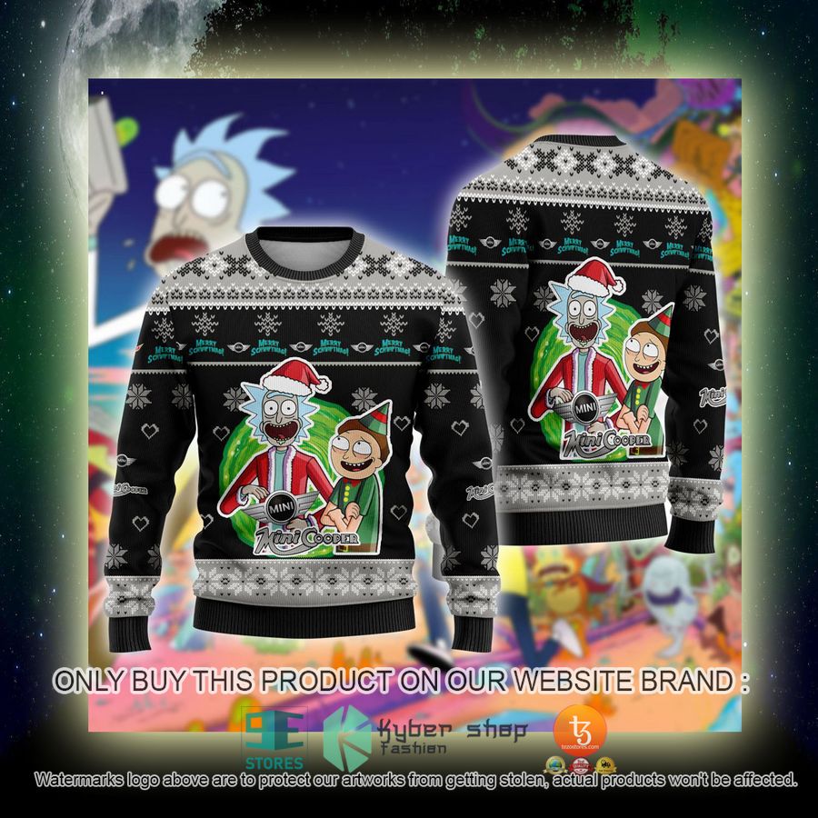 NEW MINI Car Rick and Morty Sweatshirt 4 mini car rick and morty ugly christmas sweater 4 97576