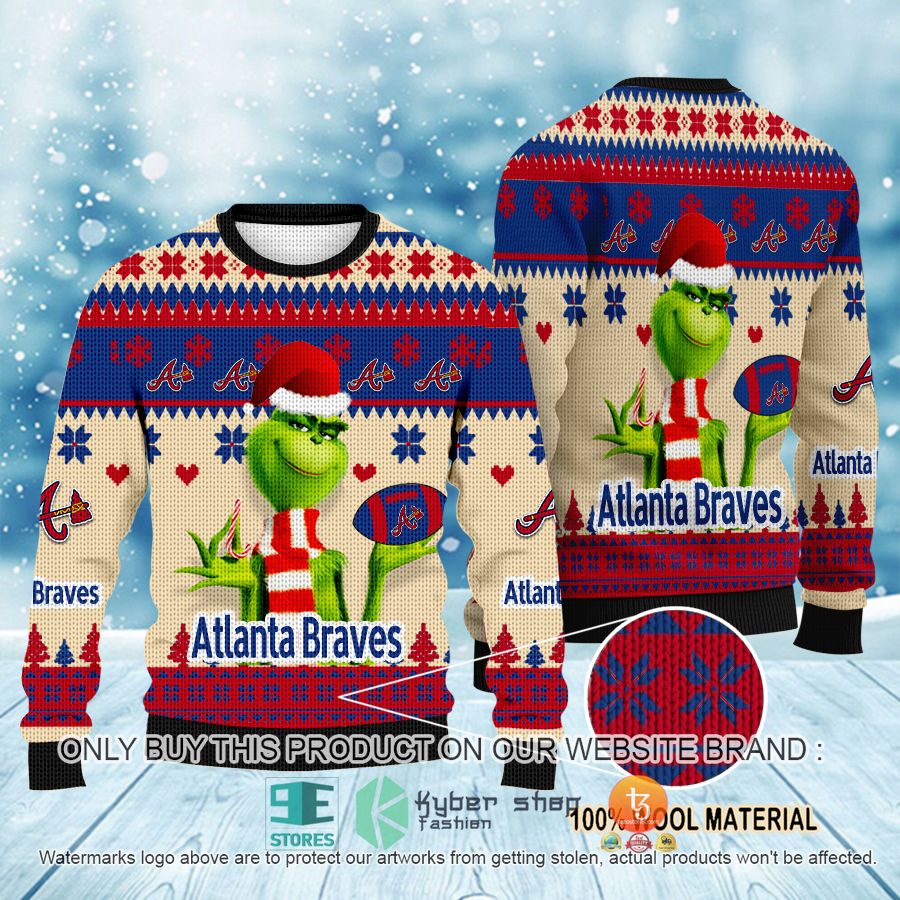 mlb grinch atlanta braves ugly christmas sweater 1 81873