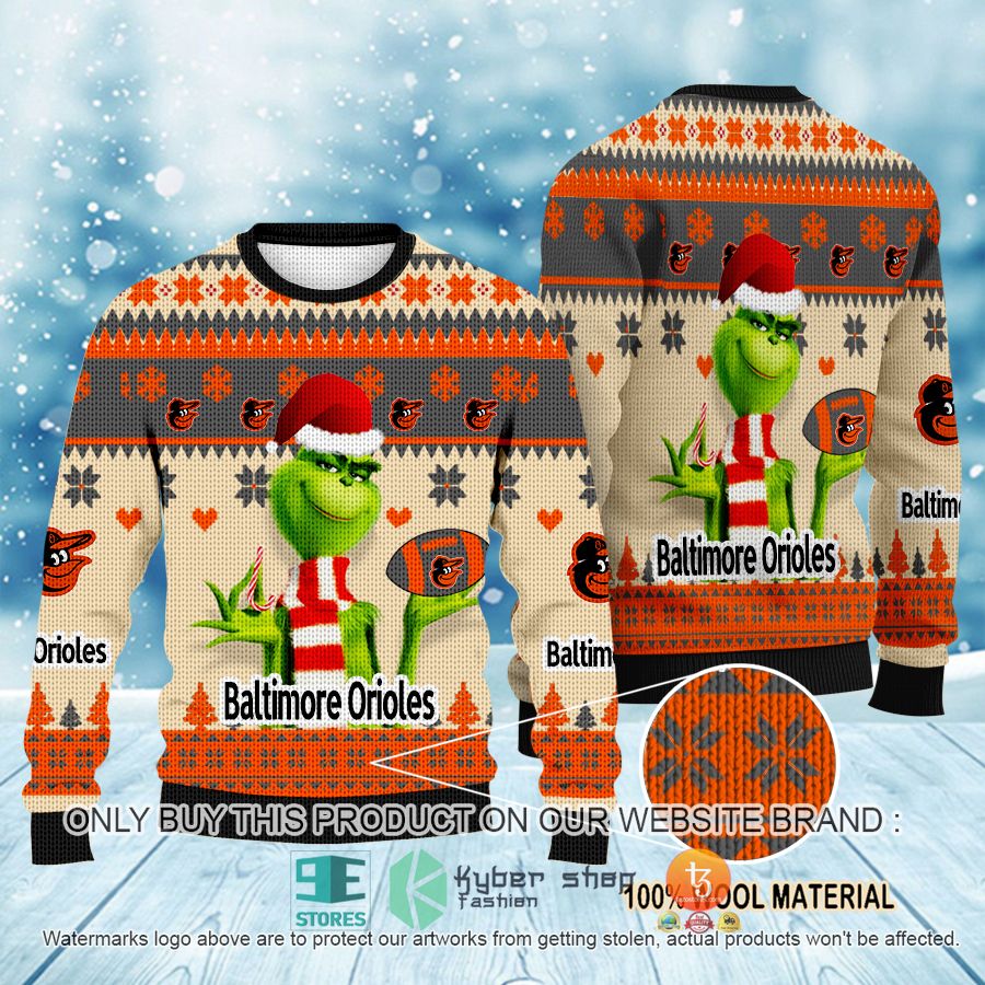 mlb grinch baltimore orioles ugly christmas sweater 1 49275
