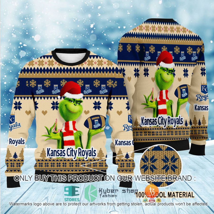 NEW Grinch Kansas City Royals Sweatshirt 8 mlb grinch kansas city royals ugly christmas sweater 1 95030