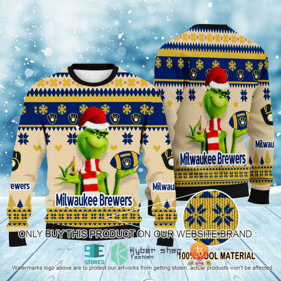 mlb grinch milwaukee brewers ugly christmas sweater 1 2777