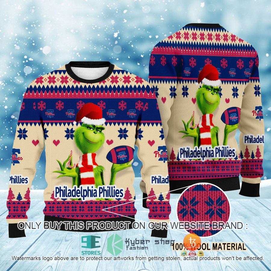 mlb grinch philadelphia phillies ugly christmas sweater 1 95123