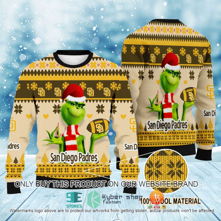mlb grinch san diego padres ugly christmas sweater 1 2200