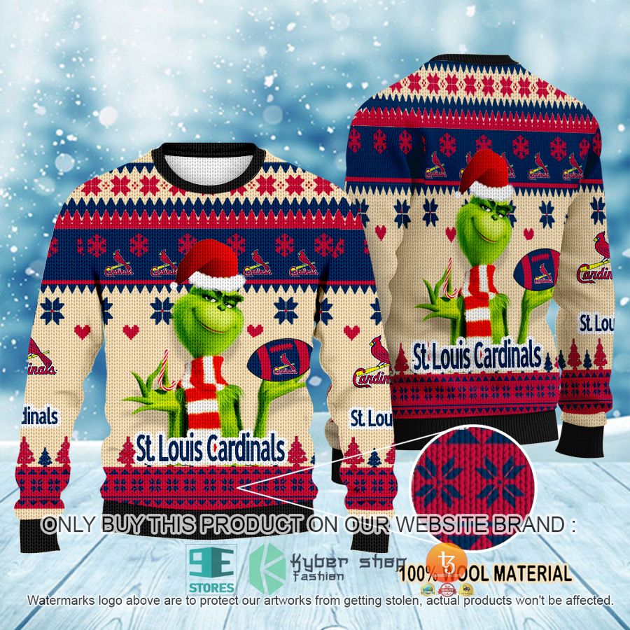 mlb grinch st louis cardinals ugly christmas sweater 1 55317