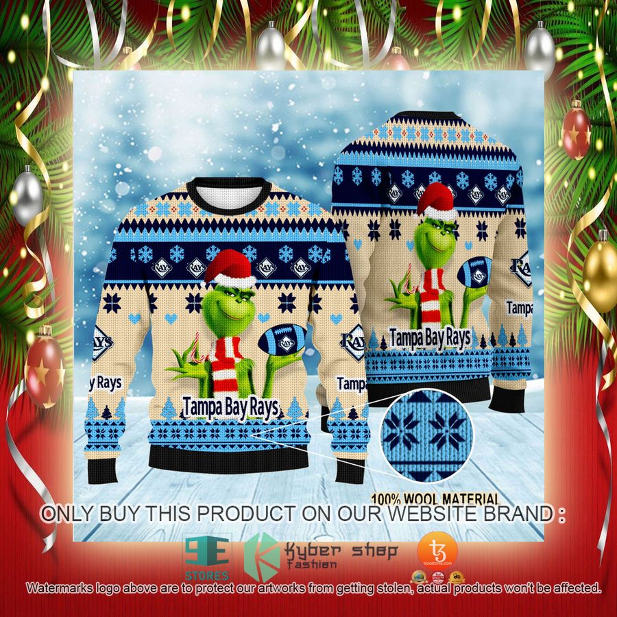 NEW Grinch Tampa Bay Rays Sweatshirt 2 mlb grinch tampa bay rays ugly christmas sweater 2 55191
