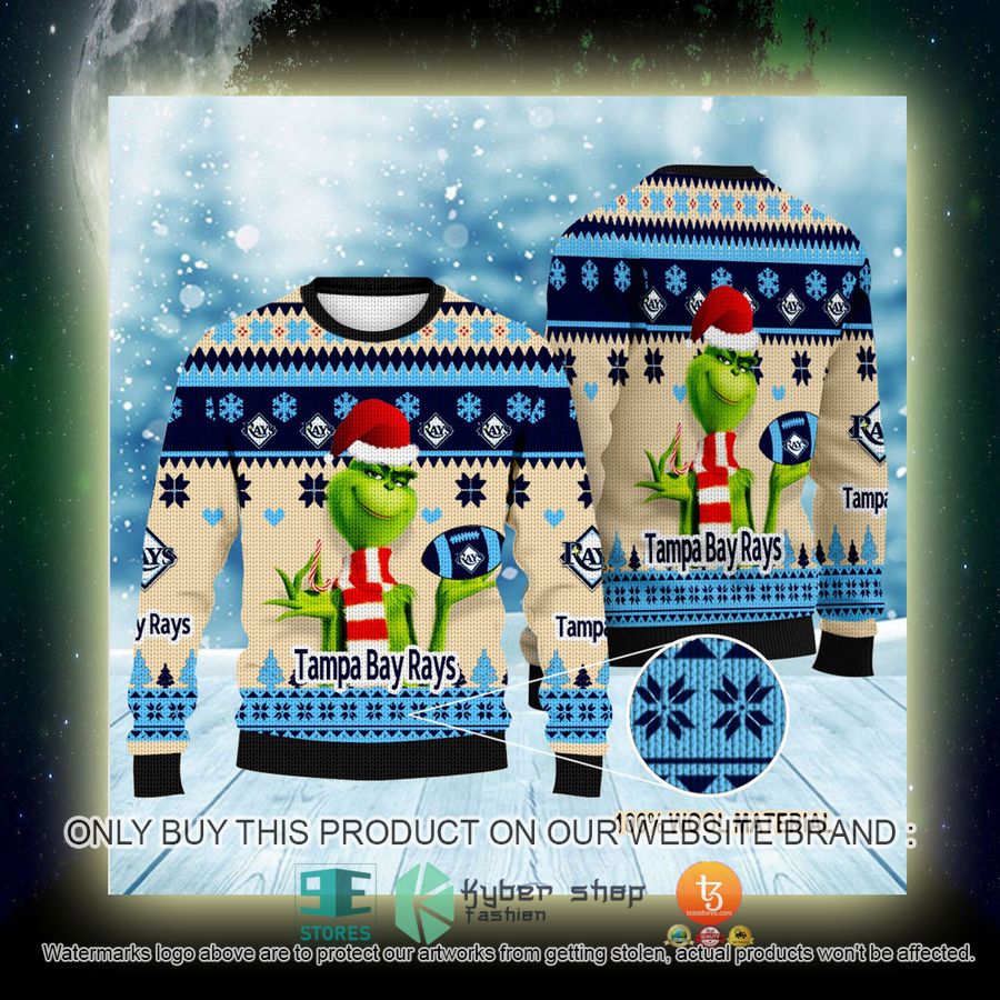 NEW Grinch Tampa Bay Rays Sweatshirt 4 mlb grinch tampa bay rays ugly christmas sweater 4 65335