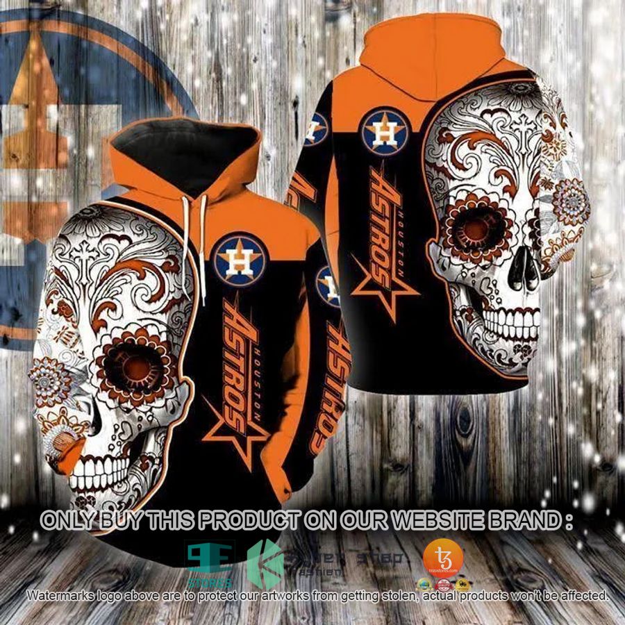 HOT Houston Astros Sugar skull Over Printed Hoodie 1 mlb houston astros sugar skull 3d hoodie 1 28850