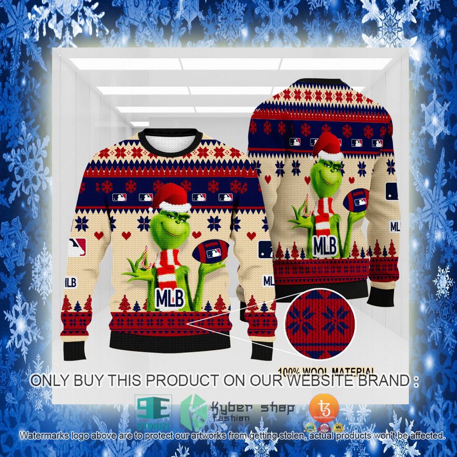 NEW MLB logo Grinch Sweatshirt 3 mlb logo grinch ugly christmas sweater 3 17758