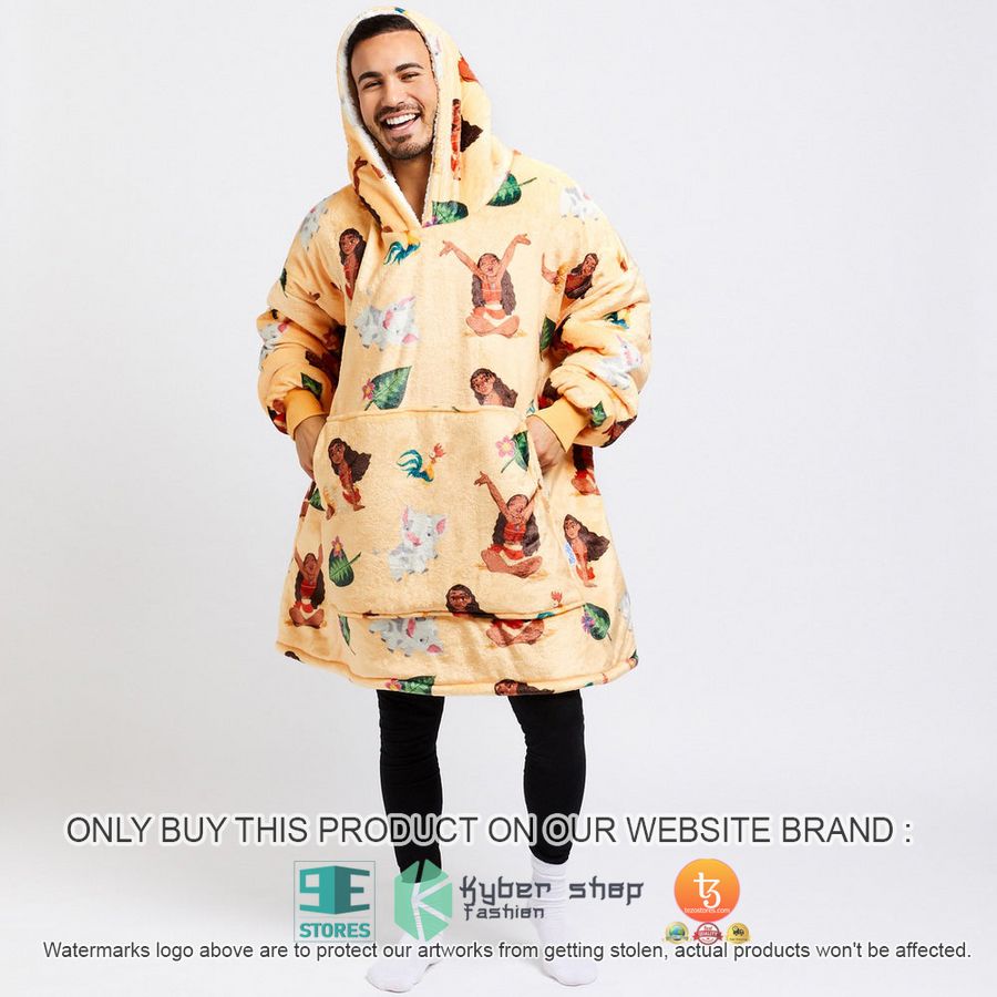 moana yellow sherpa hoodie blanket 1 90357