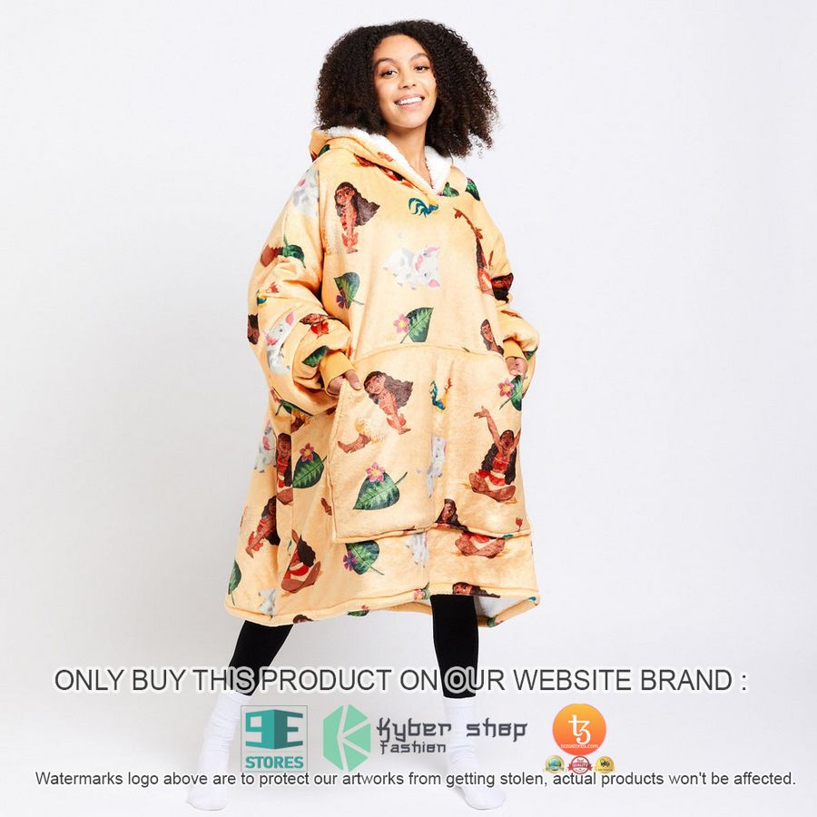 NEW Moana yellow Fleece Hoodie Blanket 3 moana yellow sherpa hoodie blanket 3 63843