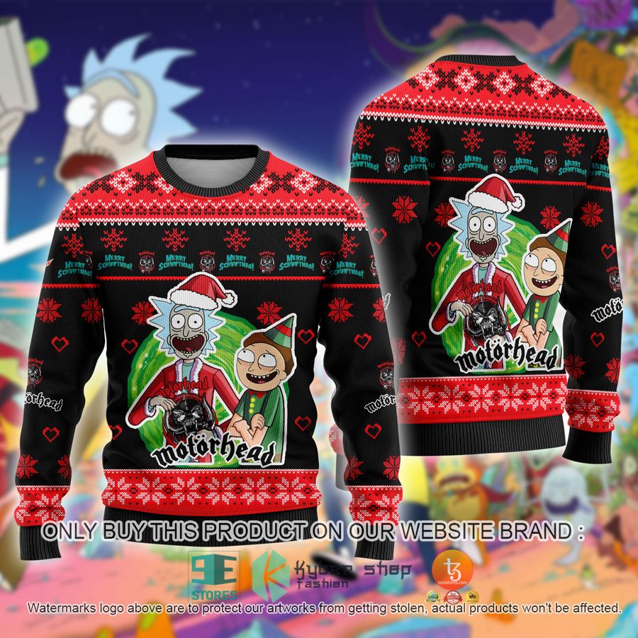 motorhead band rick and morty ugly christmas sweater 1 61601