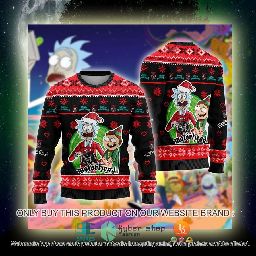 NEW Motorhead Band Rick and Morty Sweatshirt 4 motorhead band rick and morty ugly christmas sweater 4 72629