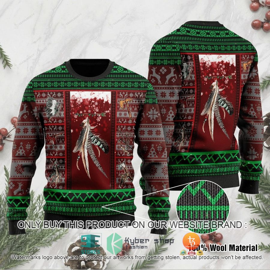 native americans feathers christmas ugly sweater 1 55908