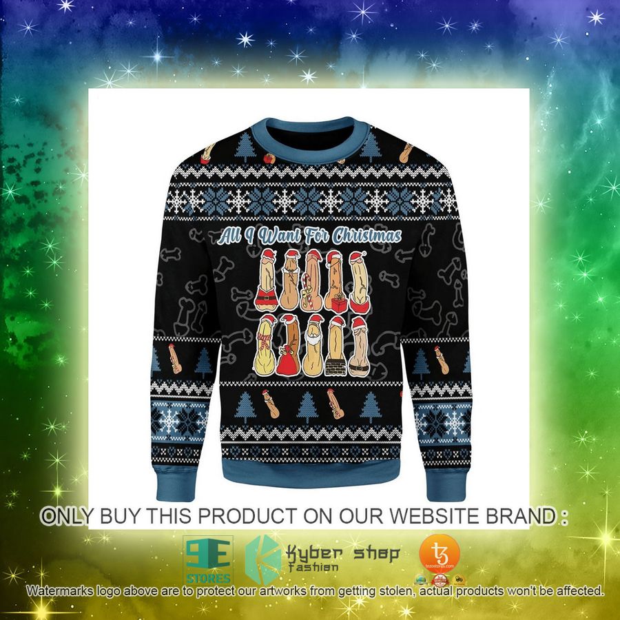 NEW Naughty All I Want For Christmas Sweatshirt, Sweater 3 naughty all i want for christmas ugly sweater 3 81224