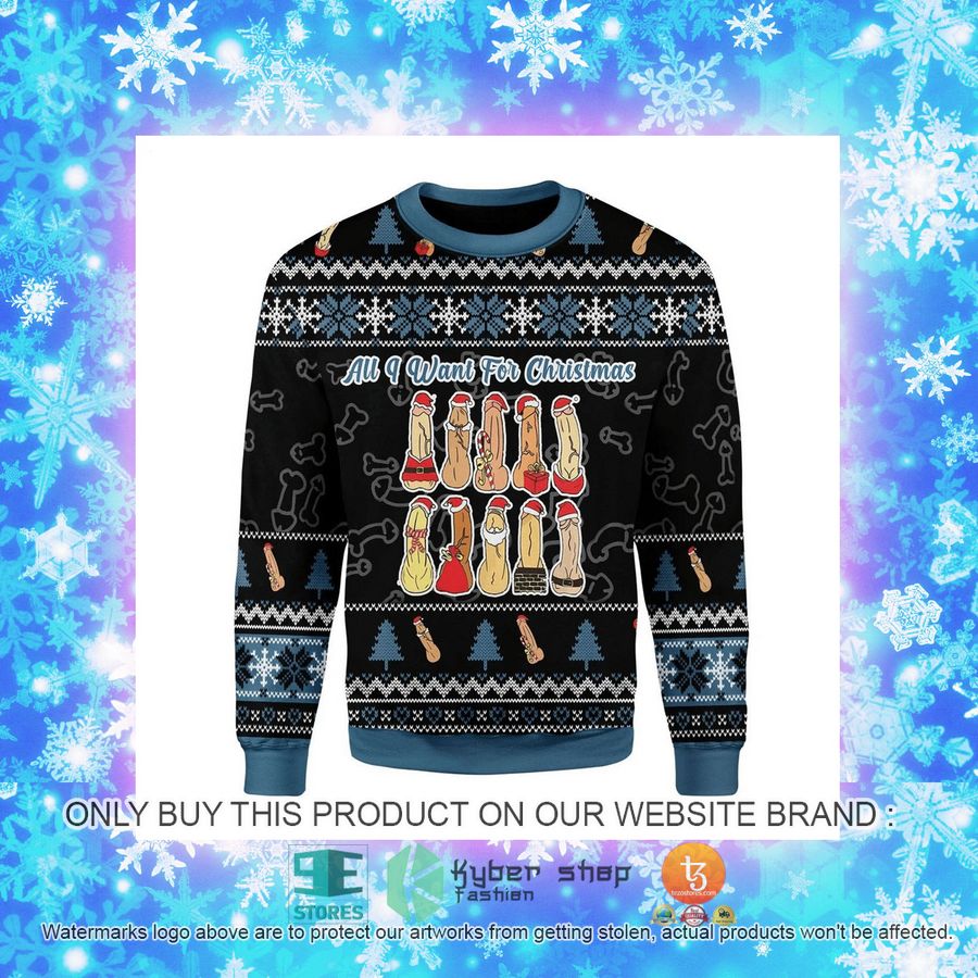NEW Naughty All I Want For Christmas Sweatshirt, Sweater 4 naughty all i want for christmas ugly sweater 4 53568