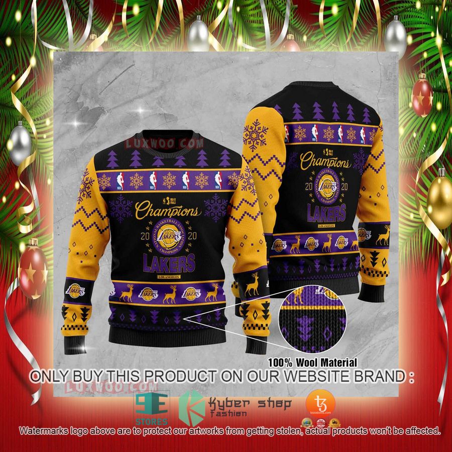 NEW NBA Champions Los Angeles Lakers Sweatshirt 2 nba champions los angeles lakers ugly christmas sweater 2 65267