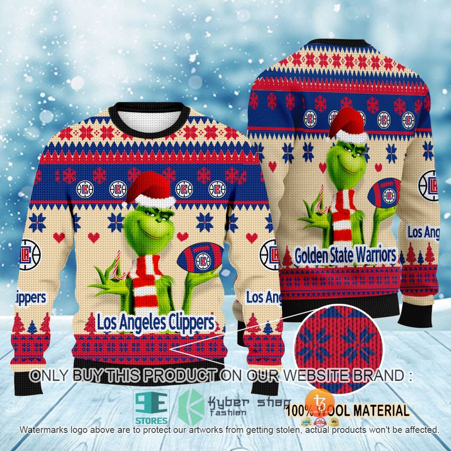 nba grinch los angeles clippers ugly christmas sweater 1 70941