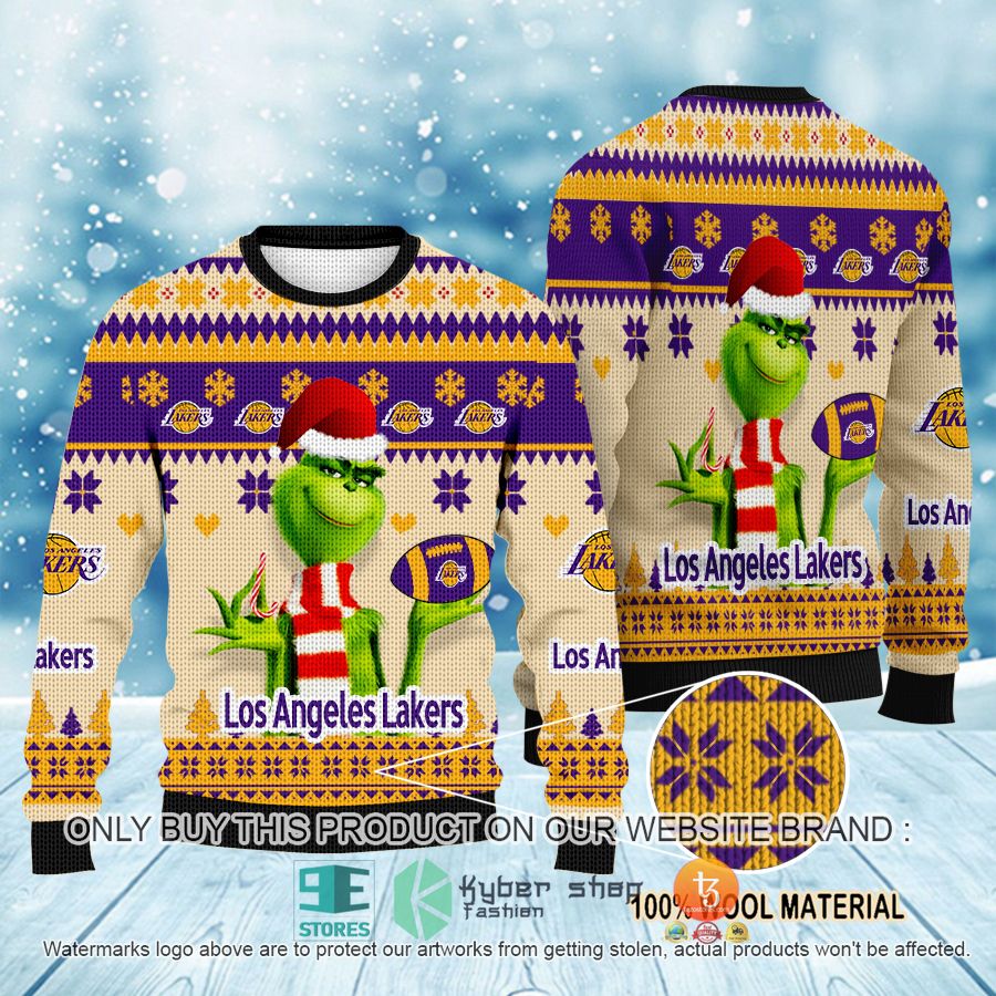 nba grinch los angeles lakers ugly christmas sweater 1 32307