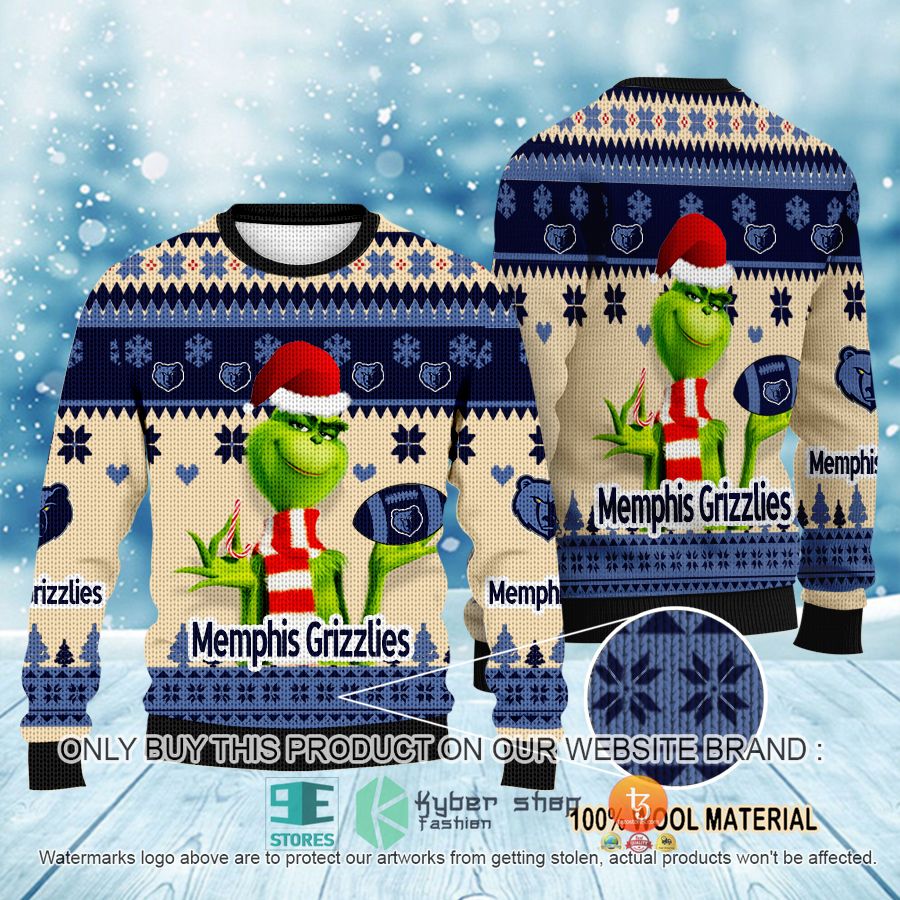 nba grinch memphis grizzlies ugly christmas sweater 1 96570