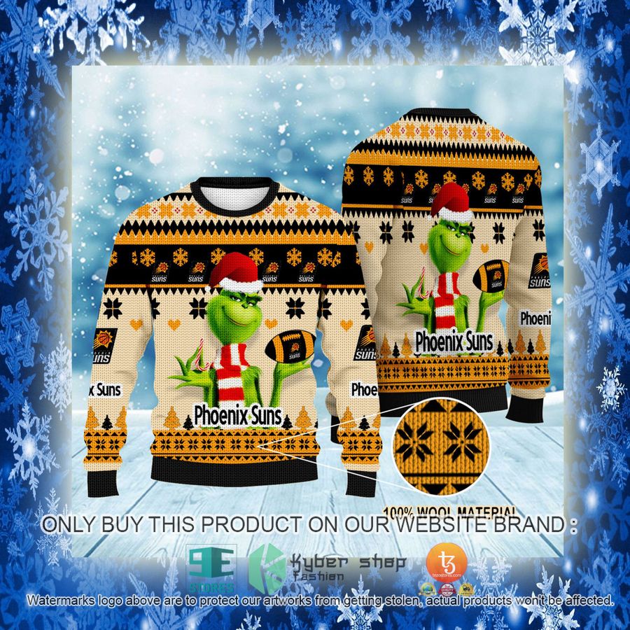 NEW Grinch Phoenix Suns Sweatshirt 3 nba grinch phoenix suns ugly christmas sweater 3 8002