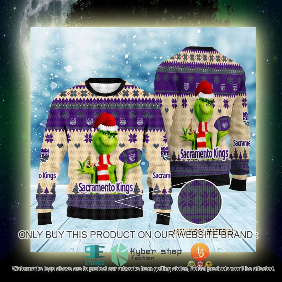 NEW Grinch Sacramento Kings Sweatshirt 4 nba grinch sacramento kings ugly christmas sweater 4 60269