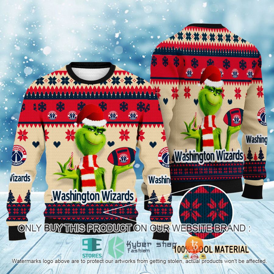 nba grinch washington wizards ugly christmas sweater 1 3302