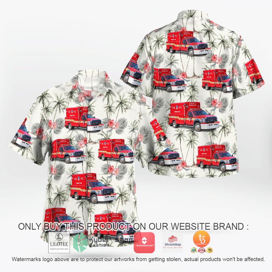 new york city fire department fdny emergency crew hawaiian shirt 1 25606
