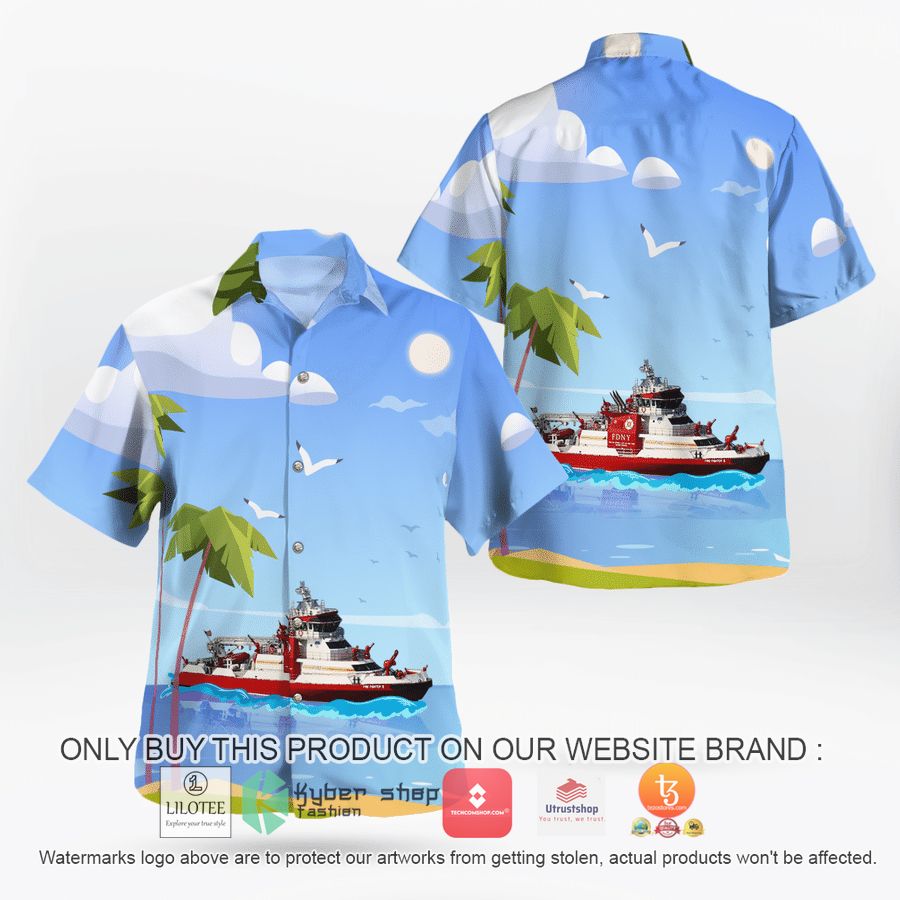 new york city fire department three forty three fireboat hawaiian shirt 2 99885