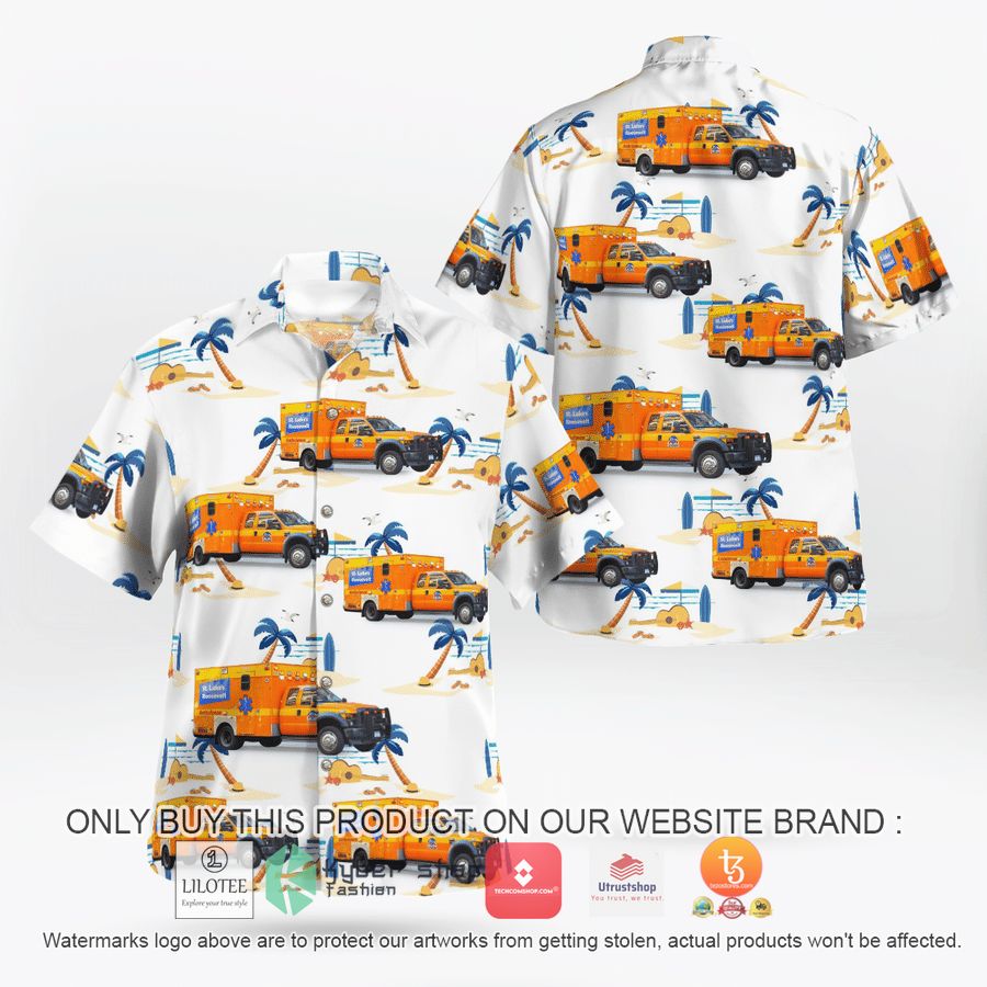 new york city st lukes roosevelt hospital center ambulance service hawaiian shirt 1 623