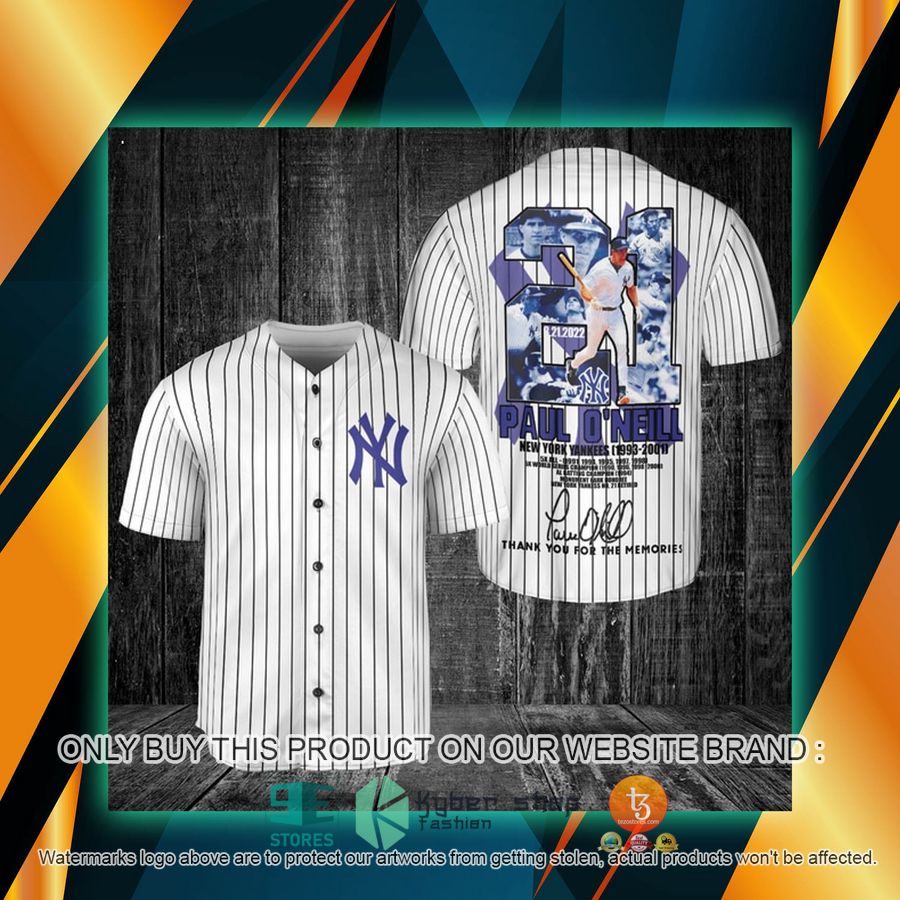 NEW New York Yankees Paul O'Neill 1993-2001 Striped Baseball Shirt 6 new york yankees paul oneill 1993 2001 striped baseball jersey 1 1701