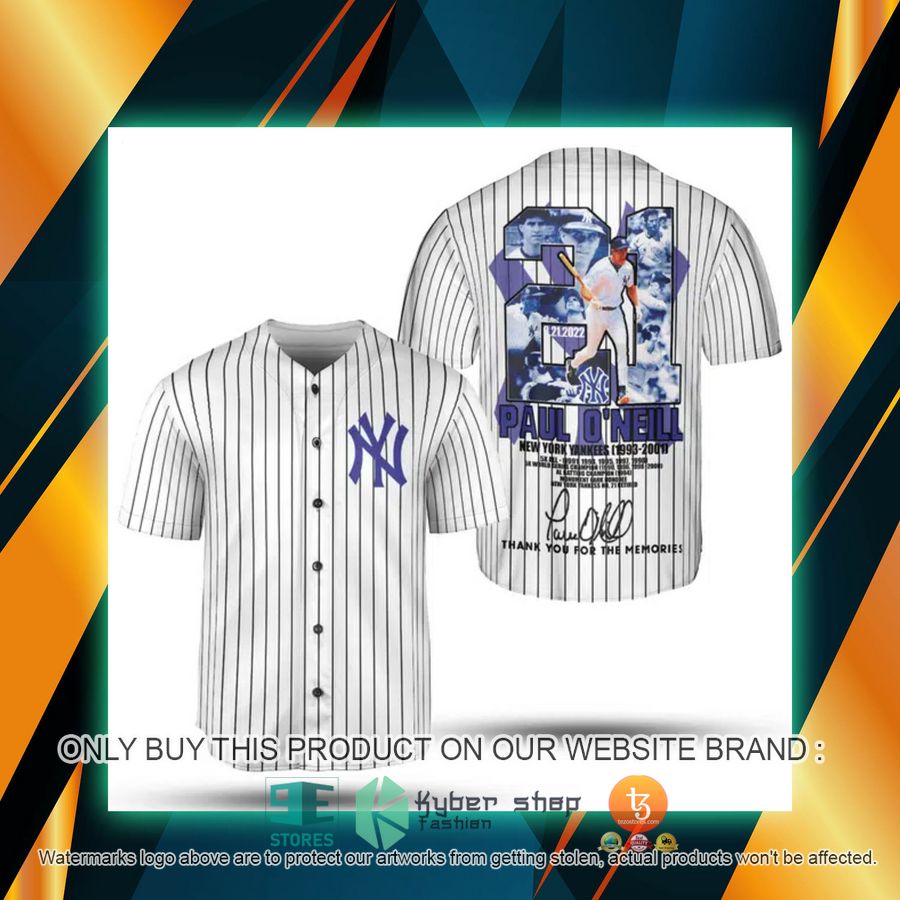 NEW New York Yankees Paul O'Neill 1993-2001 Striped Baseball Shirt 2 new york yankees paul oneill 1993 2001 striped baseball jersey 2 22850